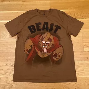 Disney Store Beauty & The Beast T Shirt M Belle Disneyland Brown 90s Y2K - Picture 1 of 8