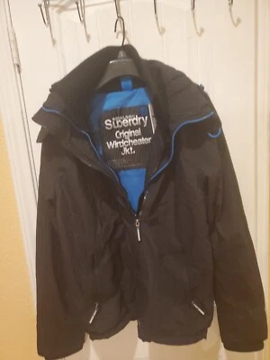 Superdry Chaqueta Windcheater Forrada de Vellón Negro/Azul Hombre Talla M Foto 1 de 4