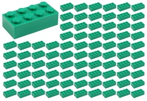 ☀️100 NEU LEGO 2x4 GRÜNE Steine (ID 3001) GROSSPACKUNG Teile GRAS - Bild 1 von 2