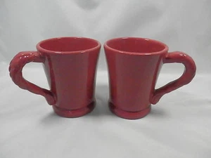 2 COFFEE MUGS TRACY OCTAVIA HILL SOLID RED - Picture 1 of 3