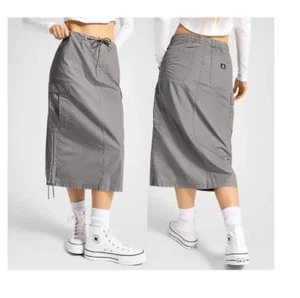 ⭐Converse Women's Skirt Long Woven Cargo Size M Gray Street Wear 4 Pockets New - Picture 1 of 6