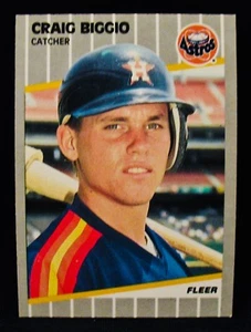 CRAIG BIGGIO-Fleer 1988 Rookie Baseball Card #353-EX Condizione-ASTROS-HOF - Foto 1 di 2