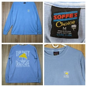 VTG The Salty Dog Cafe LS T-Shirt Sz M Hilton Head Graphic Blue Soffe USA Made - Picture 1 of 11