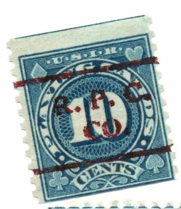 1926 10c Playing Cards coil single, Scott #RF20, Used (a2) - Picture 1 of 2