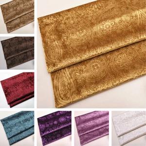 Embossing Floral Fabric Velvet Cloth Retro DIY Sofa Cushion Cover Tablecloth New - Picture 1 of 24