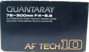 Quantaray 75-300mm F4-5.6 Automatic One Touch Zoom Lens AF Tech10 Camera Lens - Picture 1 of 14