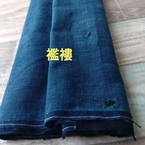 Vintage Japońska tekstylna tkanina Boro Aizome Indygo Niebieski Złom Tkanina 33×185cm