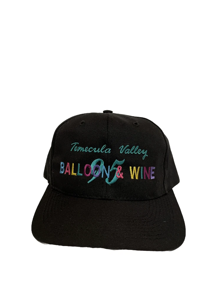 Vintage Temecula Valley Balloon & Wine Black SnapBack Hat Embroidered - Image 1 of 4