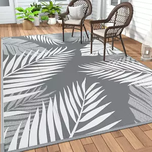 Outdoor Rug 5' X 8' Waterproof for Patios Clearance, Reversible Plastic Straw Ca - Picture 1 of 6