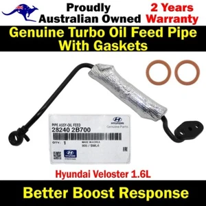 Genuine Turbo Oil Feed Pipe+Gaskets For Hyundai Veloster 1.6L - Picture 1 of 11