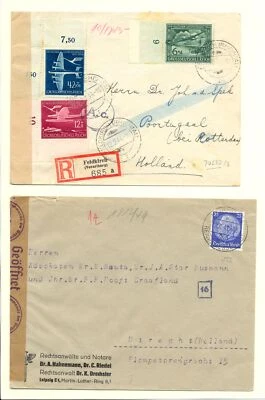 GERMANY-1943 -3 x COVER/CARD 1 REG.. ALL-TO HOLLAND -CENSORS -F/VF @2 - Image 1 of 4