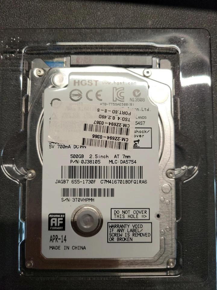 Hgst 500GB 7mm 2.5" hard drive from  Mac Mini - Image 1 of 1
