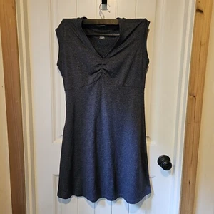 REI Northway Sleeveless Dress Women’s M Travel Athleisure Midi Blue Zip Pocket - Picture 1 of 7