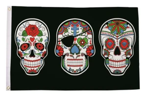 Sugar Skulls (Day of The Dead) Flag (5ft x 3ft) - Picture 1 of 1