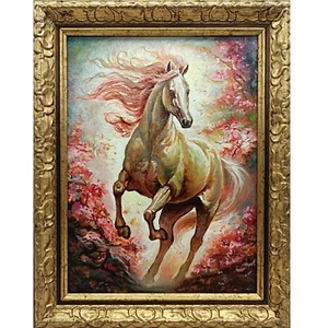 Horse original oil painting signed Wildlife Wild horse 7x10 inches - Picture 1 of 9
