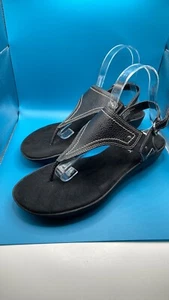 Women’s Aerosloes Black Toe-Post Sandals. Size 9 U.S. Immaculate Condition - Picture 1 of 9