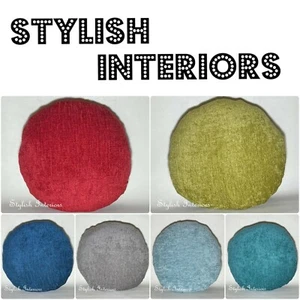 Handmade Round Elite Chenille Cushion Cover Circle Bed Sofa Pillowcase HomeDecor - Picture 1 of 24