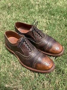 Men’s Size 8 D Allen Edmonds Cap Toe Burnished Brouge Oxford - Picture 1 of 11