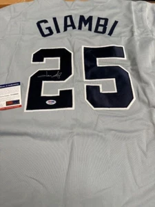 Jason Giambi Custom Sewn Autographed New York Yankees Jersey PSA - Picture 1 of 6