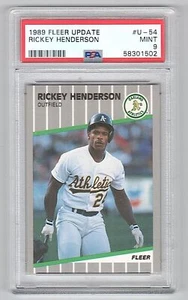 1989 Fleer Update #U54 Rickey Henderson A'S MINT PSA 9 - Picture 1 of 2