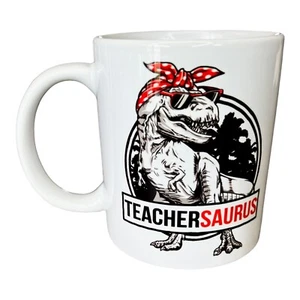 Teacher Mug Teachersaurus - Funny Teacher T Rex Dinosaur Mug - Picture 1 of 7