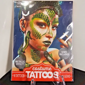 Savvi Assorted Adult Face Costume Tattoos - Metallic Effect Gems Included - Picture 1 of 10