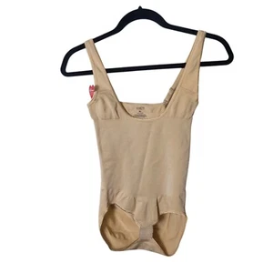 NWT Assest Spanx Bodysuit L Beige Adjustable Strap Hook Eye Control Shapewear - Picture 1 of 8