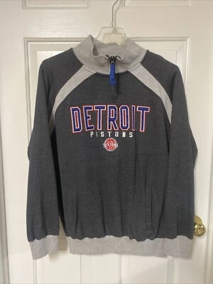 Detroit Pistons NBA Embroidered Men's M 1/4 Zip Pullover Sweatshirt GIII - Image 1 of 4