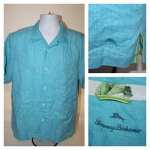 Tommy Bahama 100% Linen Short Sleeve Button Down Shirt Summer Mens Size M - Picture 1 of 9