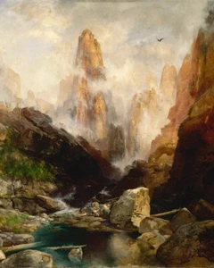 Stampa artistica Giclée Mist in Kanab Canyon, Utah di Thomas Moran Museum spedizione gratuita - Foto 1 di 3