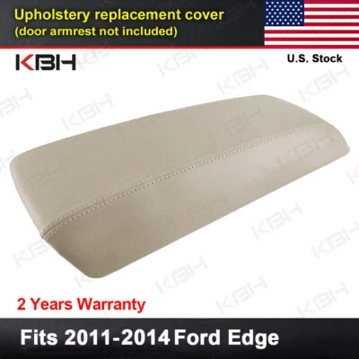 Fit 2011-2014 Ford Edge Center Console Lid Armrest Leather Cover Dune Tan - Image 1 of 4