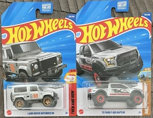 Hot Wheels Zamac LAND ROVER DEFENDER 90 & '17 FORD F-150 RAPTOR New For 2025 - Picture 1 of 4