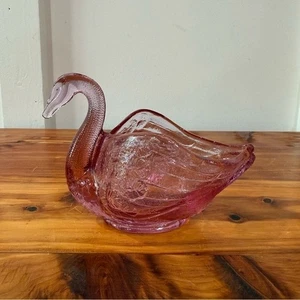 Fenton Art Glass Empress Rose Swan Trinket Dish - Picture 1 of 6