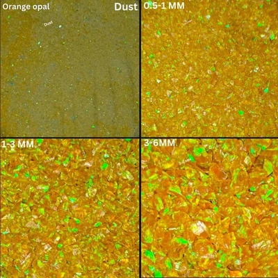 Crushed Orange Opal Gemstone Coarse All Size Multi Fire Opal For Inlays Woodwork - Image 1 of 4