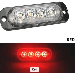 Strobe 4 LED RED Oval Light Flashing Patterns Hazard Truck Back Up Turn Marker - Picture 1 of 7
