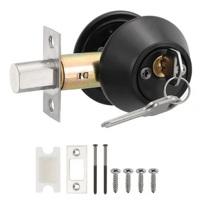 Keyed Alike Double Cylinder Deadbolts, Keyed Entry Door Knob, Black - Picture 1 of 7