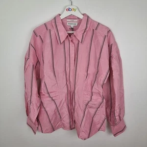 Country Road Shirt Size 14 Pink Silk Blend Long Sleeve NWT - Picture 1 of 6