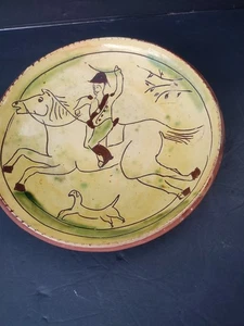 GREENFIELD VILLAGE POTTERY GEORGE WASHINGTON CALVERY HORSE & DOG FOLK ART - Picture 1 of 10
