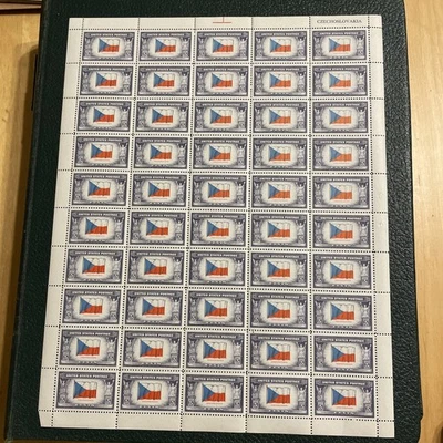 United States Scott # 910 Czechoslovakia Overrun Country Issue Uncut Sheet MNH - Image 1 of 2