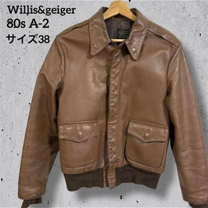 80S Willis & Geiger A2 Flight Jacket Made In Usa 38 - Picture 1 of 16