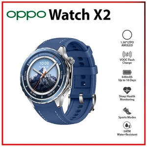 (Neuve) Montre connectée OPPO Watch X2 BLEUE 2 Go + 32 Go AMOLED Bluetooth Android iOS - Photo 1 sur 8