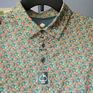 Camisa Polo Pins & Aces Para Hombre XL Estampado Melocotón Golf Edición Limitada 2024 Augusta - Imagen 1 de 15