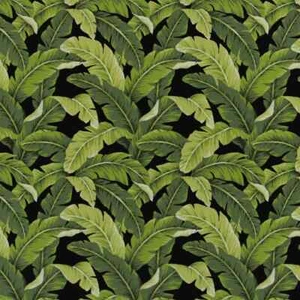Black Green Performance Leaves Botanical Print Upholstery Fabric by the Yard - Bild 1 von 10