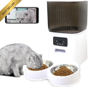 Automatic Cat Feeder 5L, Double Pet Feeder with Camera & Audio, App Control - Picture 1 of 12
