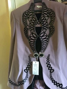 Womens smart casual evening Embroidery Beautiful Two Pieces Jacket - Picture 1 of 6
