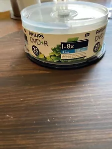 25 PHILIPS 4X DVD+R DVD Branded Logo 4.7GB Blank Disc - Picture 1 of 5