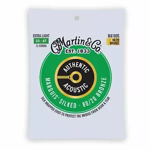 Martin MA180S Authentic Acoustic Marquis Silked 12-String Guitar Strings, 10-47 - Picture 1 of 2