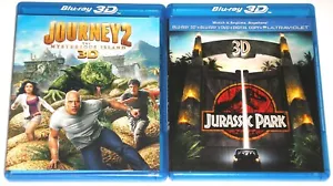 Action Blu-ray 3D Lot - Journey 2: Mysterious Island 3D & Jurassic Park 3D USED - Picture 1 of 1