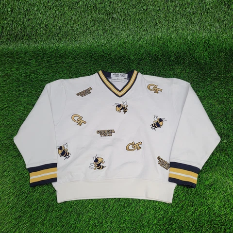 Georgia Institute-of-Technology Buzz Embroidered Sweatshirt Womens M Oversized Cover