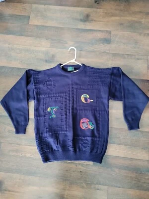 Isla Esmeralda Para Hombres Talla Grande Azul Marino TEA Bordado Irlanda Acrílico Foto 1 de 4